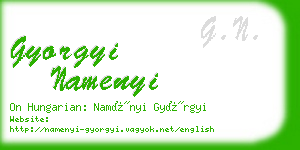 gyorgyi namenyi business card